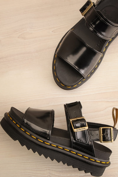 Vegan Voss Black Oxford Sandals Dr. Martens | La petite garçonne flat view