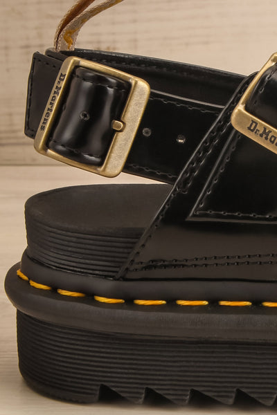 Vegan Voss Black Oxford Sandals Dr. Martens | La petite garçonne side close-up