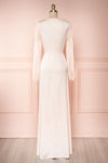 Velatura Pink Satin Wrap Dress | Robe Maxi | Boudoir 1861 back view