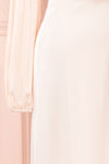 Velatura Pink Satin Wrap Dress | Robe Maxi | Boudoir 1861 sleeve close-up