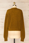 Velez Chartreuse Knit Button-Up Cardigan | La petite garçonne back view