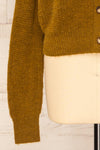 Velez Chartreuse Knit Button-Up Cardigan | La petite garçonne sleeve