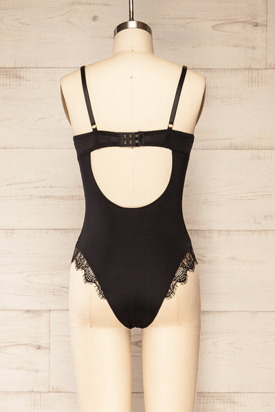 Velika Black Lace Lingerie Bodysuit | La petite garçonne back view