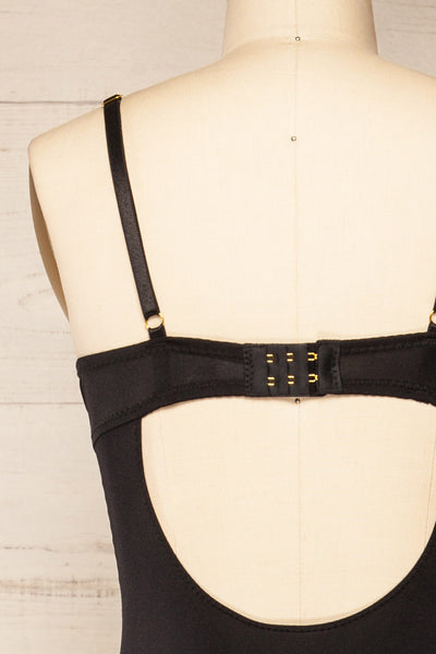 Velika Black Lace Lingerie Bodysuit | La petite garçonne back close-up