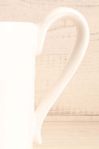 Velje White Ceramic Pitcher with Bees handle close-up | La Petite Garçonne Chpt. 2