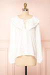 Velma White Lace Peter Pan Collar Blouse | Boutique 1861 front view