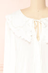 Velma White Lace Peter Pan Collar Blouse | Boutique 1861 front close-up