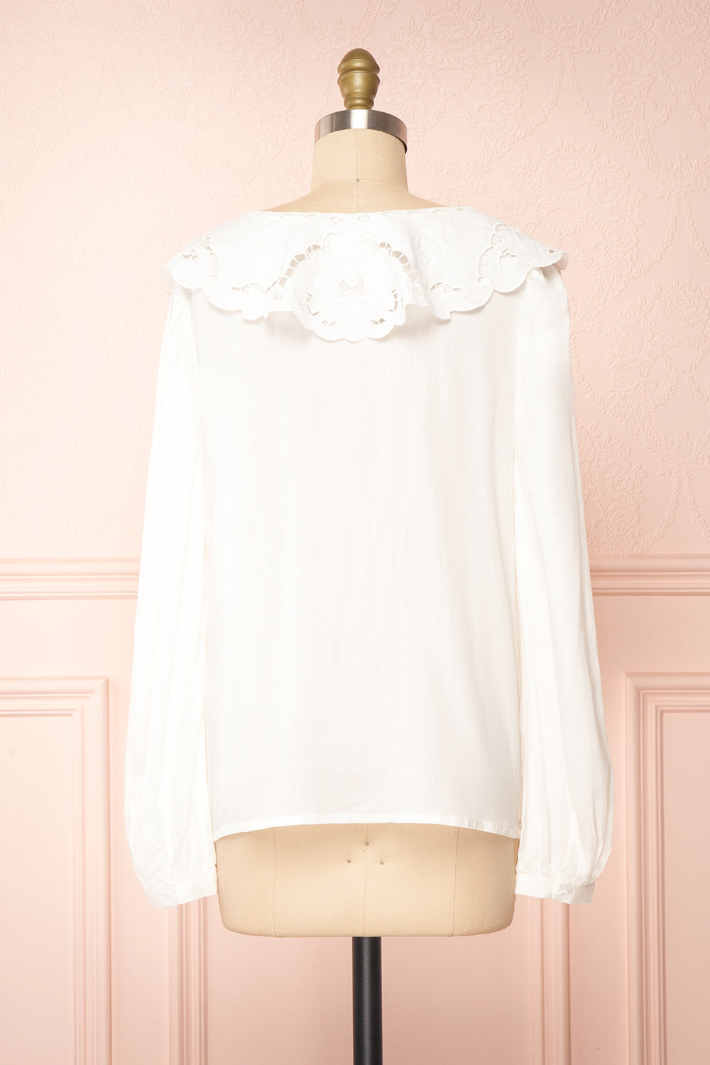 Velma White Lace Peter Pan Collar Blouse | Boutique 1861 back view 