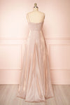 Velouette Shimmery Rose Gold Maxi Dress - Boutique 1861 back view