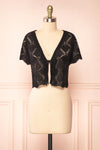 Venustas Black Crochet Crop Top | Boutique 1861 front view