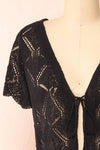 Venustas Black Crochet Crop Top | Boutique 1861 front close-up