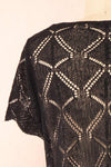 Venustas Black Crochet Crop Top | Boutique 1861 back close-up
