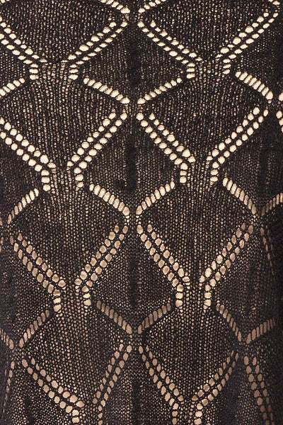 Venustas Black Crochet Crop Top | Boutique 1861 fabric