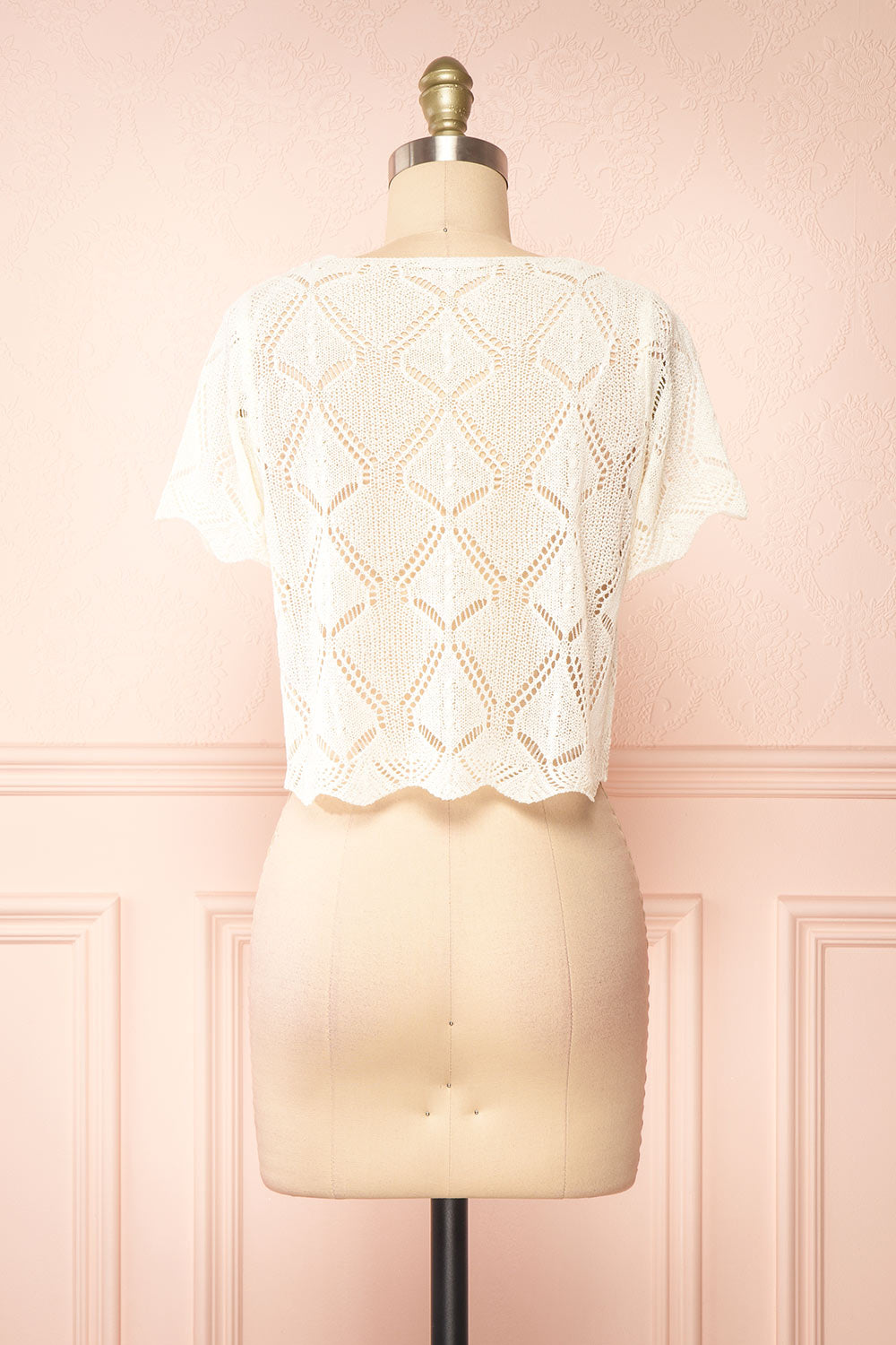 Venustas Ivory Crochet Crop Top | Boutique 1861 back view 