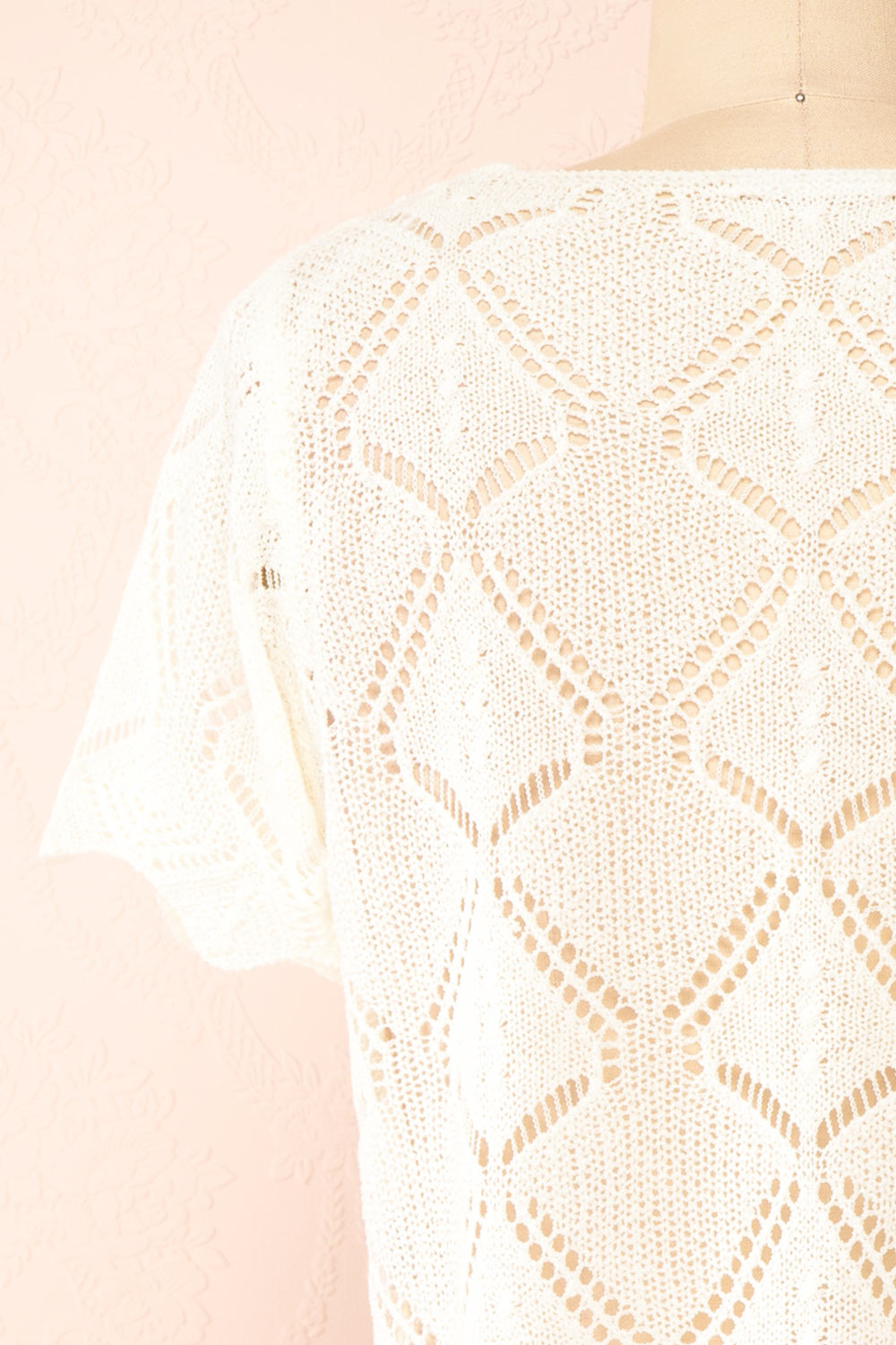 Venustas Ivory Crochet Crop Top | Boutique 1861 back close-up