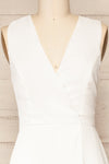Verane White Tulip Style Jumpsuit | La petite garçonne front close-up