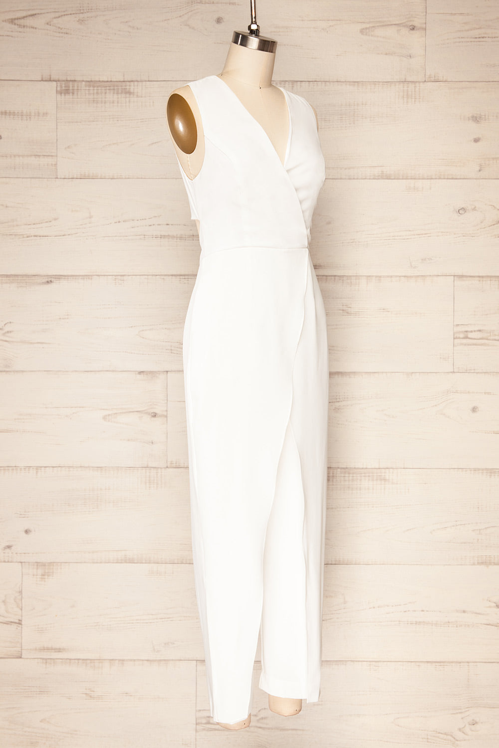 Verane White Tulip Style Jumpsuit | La petite garçonne side view