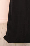 Verity Black V-Neck Fitted Maxi Dress | Boutique 1861 bottom