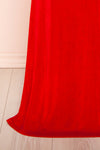 Verity Red V-Neck Fitted Maxi Dress | Boutique 1861 bottom