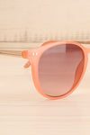 Verlye Coral Wayfarer Sunglasses | La petite garçonne side close-up