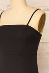 Vevey Black Fitted Midi Dress | La Petite Garçonne side close-up