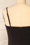 Vevey Black Fitted Midi Dress | La Petite Garçonne back close-up
