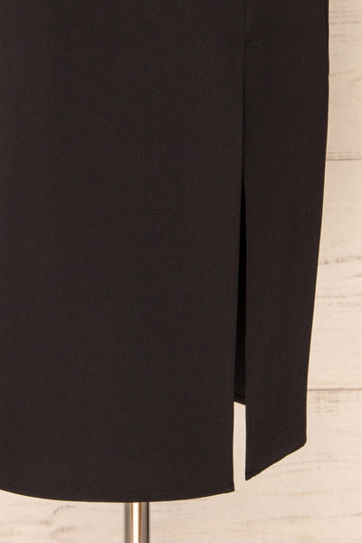 Vevey Black Fitted Midi Dress | La Petite Garçonne bottom
