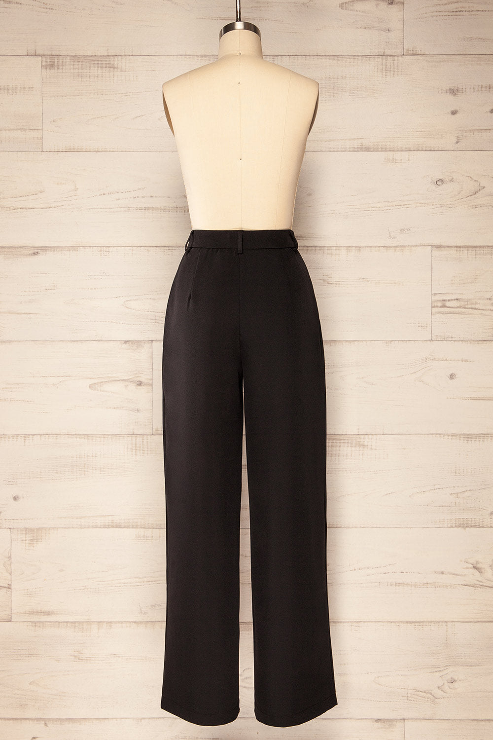 Vicente Black High-Waisted Wide-Leg Pants | La petite garçonne back view 