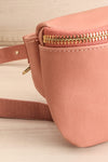 Viely Pink Vegan Leather Fanny Pack | La petite garçonne side close-up