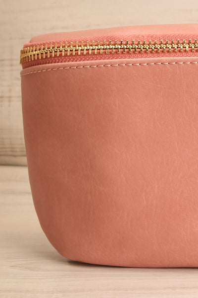 Viely Pink Vegan Leather Fanny Pack | La petite garçonne close-up