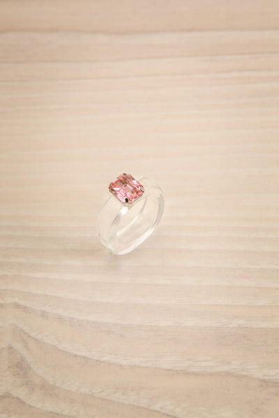 Viffa Clear Plastic Ring w/ Rectangle Diamond | La petite garçonne