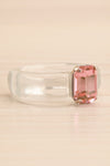 Viffa Clear Plastic Ring w/ Rectangle Diamond | La petite garçonne flat close-up