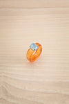 Viffa Orange Plastic Ring w/ Rectangle Diamond | La petite garçonne