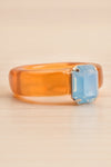 Viffa Orange Plastic Ring w/ Rectangle Diamond | La petite garçonne flat close-up