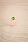 Viffa Pink Plastic Ring w/ Rectangle Diamond | La petite garçonne