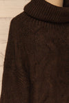 Vigo Brown Turtleneck Knit Sweater | La petite garçonne side close-up
