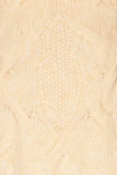 Vigo Ivory Turtleneck Knit Sweater | La petite garçonne fabric