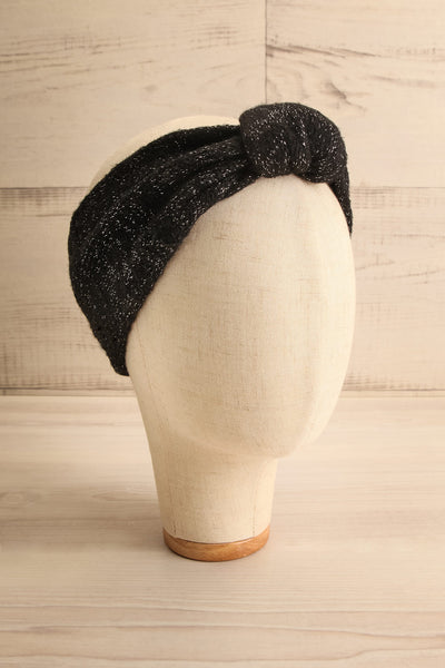 Viitasaarie Black Heather Knit Earmuff Headband | La petite garçonne front view
