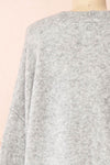 Vikep Grey Knitted Button-Up Cardigan | Boutique 1861 back close-up