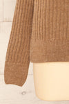 Villaggio Caramel Quarter-Zip Ribbed Knit Sweater | La petite garçonne sleeve
