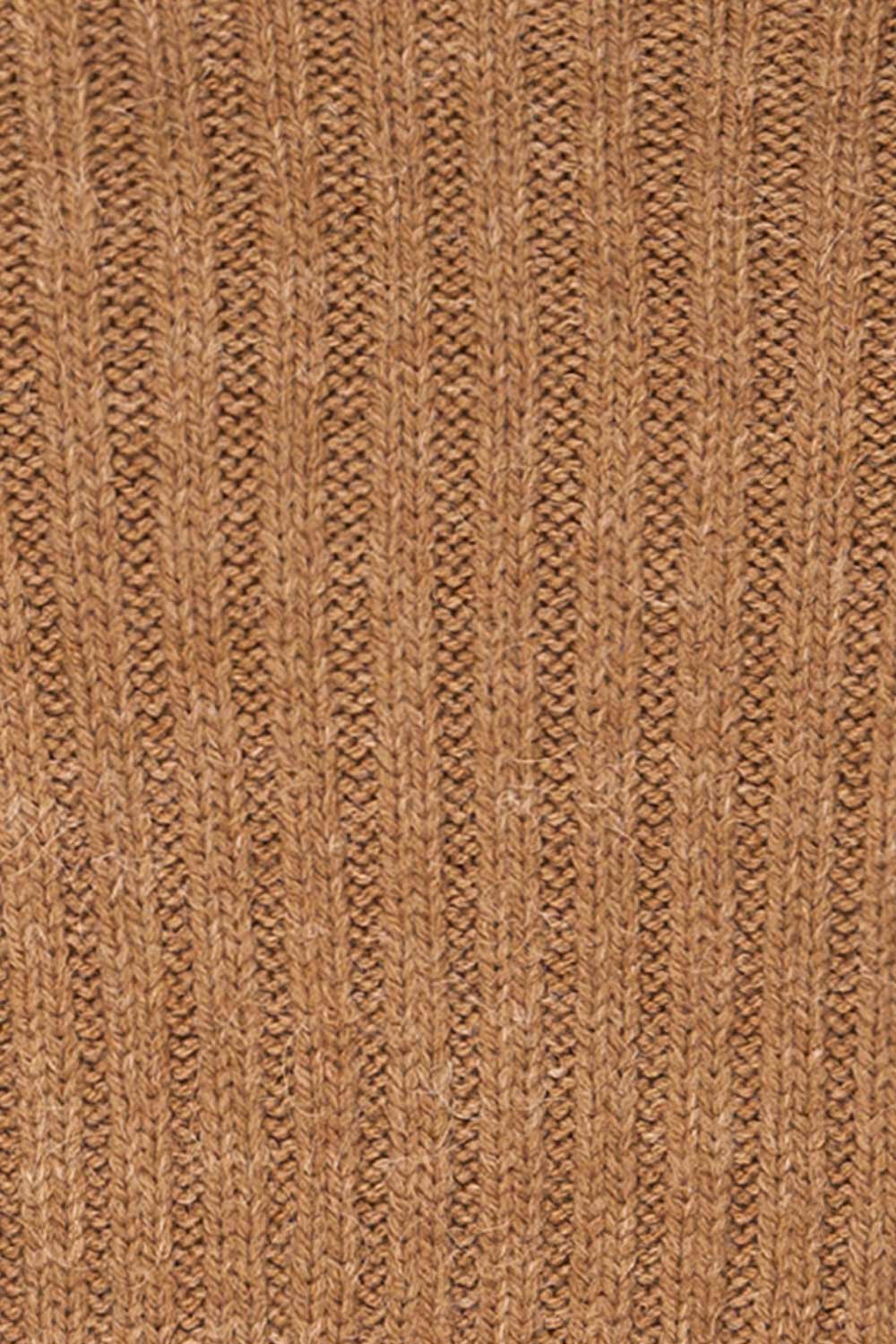 Villaggio Caramel Quarter-Zip Ribbed Knit Sweater | La petite garçonne fabric 