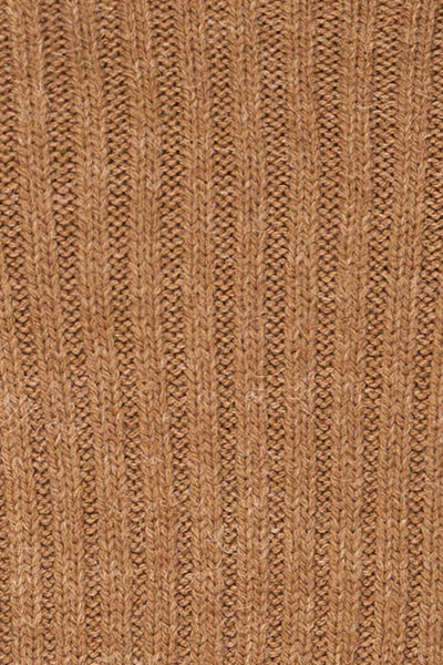Villaggio Caramel Quarter-Zip Ribbed Knit Sweater | La petite garçonne fabric