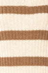 Villaggio Ivory Quarter-Zip Striped Ribbed Knit Sweater | La petite garçonne fabric