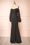 Villanelle Black Mermaid Gown w/ Puffy Sleeves | Boutique 1861 side view