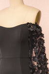 Villanelle Black Mermaid Gown w/ Puffy Sleeves | Boutique 1861 side close-up