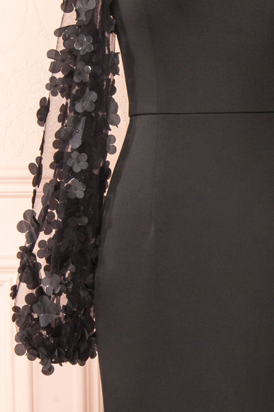 Villanelle Black Mermaid Gown w/ Puffy Sleeves | Boutique 1861 sleeve