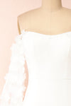 Villanelle White Mermaid Gown w/ Puffy Sleeves | Boudoir 1861 front close-up