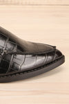 Villehardouin Black Textured Loafers | La petite garçonne  side close-up