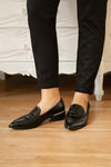 Villehardouin Black Textured Loafers | La petite garçonne close-up