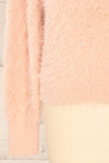 Vinitsa Blush Fuzzy V-Neck Sweater | La petite garçonne sleeve